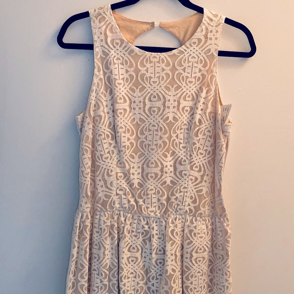 Nude & Cream Lace Dress